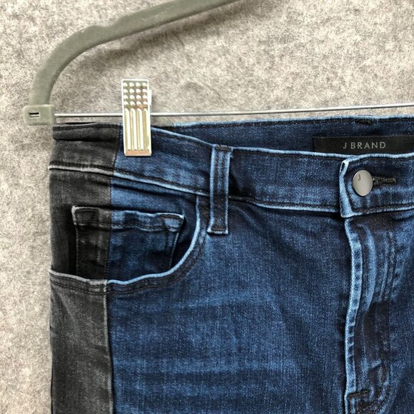 J Brand Ruby High Rise Crop Cigarette Jeans Womens 30 Blue Frayed Stripe - Picture 5 of 11